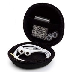 Earphone Case MAS CARNEY Headphone Earbud Hard Protective Round, Purple