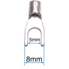 CESS-083 Female Banana Jack to Spade Plug for Speaker Cable (Small Spade)