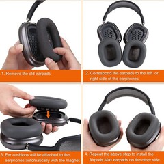 1 Pair Replacement Ear Pads Cushion For Apple AirPods Max Headphones Headset