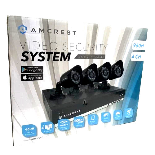 Amcrest 4 Channel 500GB Security System with 4 Bullet Cameres AMDV960H4-4B / NEW