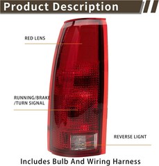 Tail Light Assembly Compatible With Chevy GMC C/K Truck 1988-1998, 1995-2000 ..