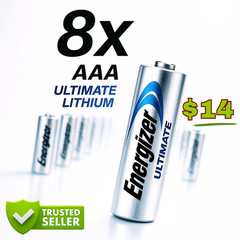 8 AAA Energizer Ultimate Lithium Batteries | Bulk OEM | Exp 2050 | 24hr ship!