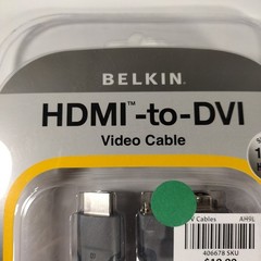Belkin HDMI-to-DVI Video Cable 6ft | 1080p | HDTV Adapter | New Sealed