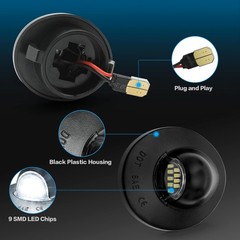 LED License Plate Light Compatible with Veh Color: 01-Clear Lens Black Housing