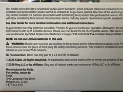 Kidde RGSAR-RW Hardwired Ring App Enabled Smart Smoke Detector 21033978