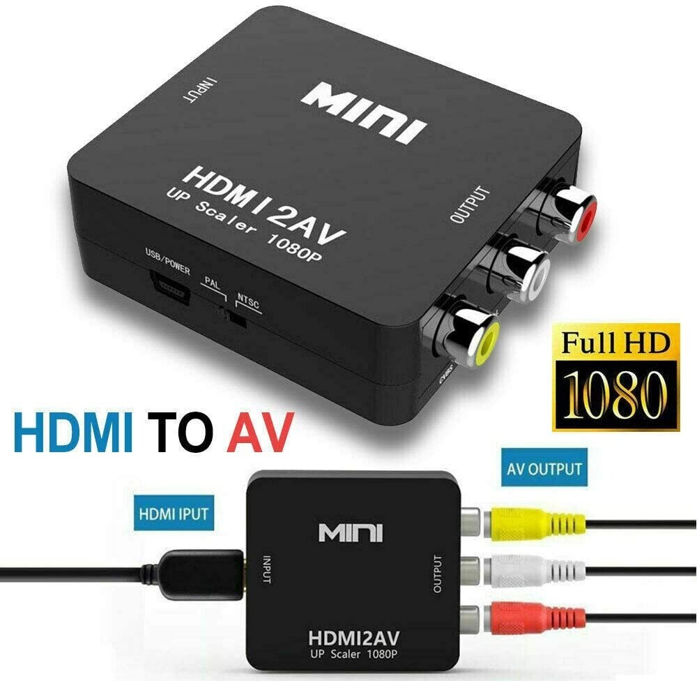 HDMI To RCA AV Adapter Converter Cable CVBS 1080P Composite Video Audio