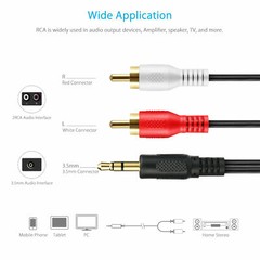 5ft 3.5mm Audio AUX 1/8″Stereo to 2 RCA Male Y Cable Adapter Cord MP3 iPod Phone
