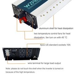 5000W 36V to 120V Pure Sine Wave Power Inverter Home Solar System Camp Motor Car