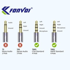 TRRS Headphone Extension Cable 4 Pole 3.5Mm Stereo Jack Male to Female Extension