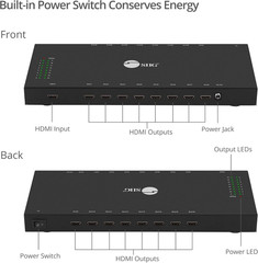 1X16 HDMI Splitter – 4K X 2K @30Hz & 1080P, HDMI 1.4 Deep Color, 3D, Plug & Play