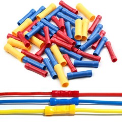 500/100Pcs Straight Butt Connectors Crimp Insulated PVC Wire Splice Terminal Kit