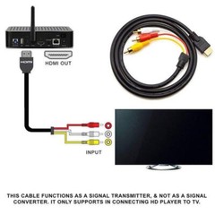 5FT HDMI Male To 3 RCA Video Audio AV Transmitter Adapter Cable HDTV 1080 Lot