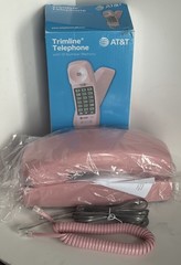Trimline Push Button Telephone PINK AT&T 210 Corded Wall Desk Phone NEW IN BOX