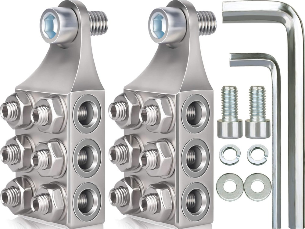 12-Way 10AWG Up to 4/0 AWG Gauge Battery Terminal Connectors, Top Post Silver
