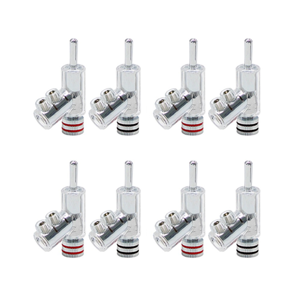 8PCS Hi-End Rhodium / Gold Plated Lock Banana Plug Audio Speaker Cable Connector