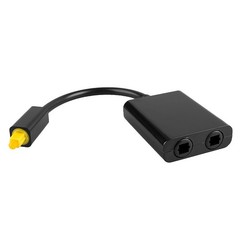 Dual Port Toslink Digital Fiber Optical Adapter Splitter Audio Cable 1 In 2 Out;