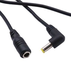 2x DC Power 4.8mm x 1.7mm Male Angle To Female Extension Adapter Connector Cable
