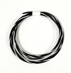 25 FEET AUTOMOTIVE WIRE 18 AWG HIGH TEMP TXL WIRE BLACK WITH WHITE STRIPE