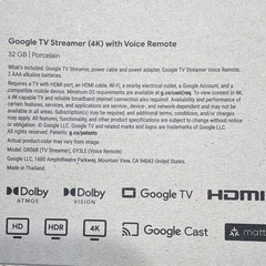 Google TV Streamer 4K Box w/ Voice Remote 32GB Wi‑Fi Porcelain HDR