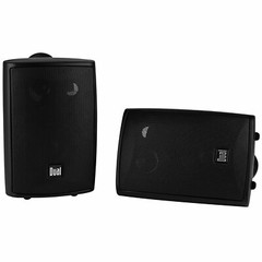 Dual 4 – inch 3-Way Indoor / Outdoor Speakers in Black – Pair