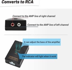 Car Audio Speaker Wire to RCA Line Output Converter for Amplifier Subwoofer 2CH