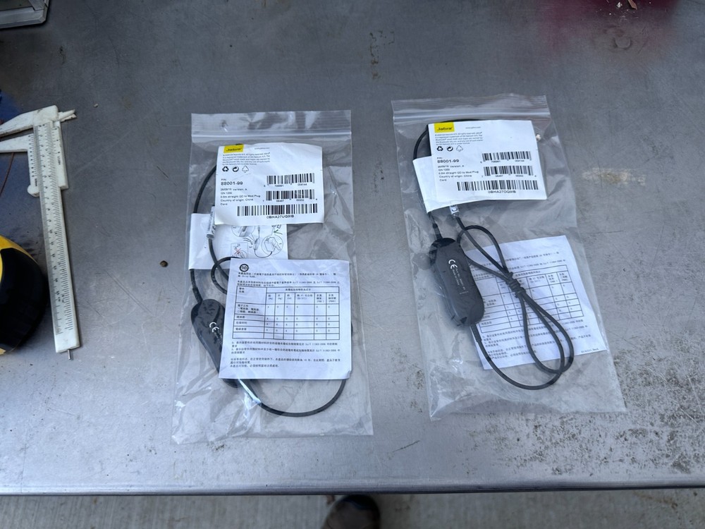 Jabra 88001-99 GN1200, 0.8M cord, QD to Modular Plug – Lot of 2