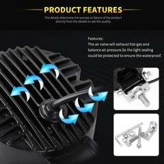 2X 3inch Round LED Work Light Bar Spot Pods Driving Fog Halo Offroad ATV UTV 4WD