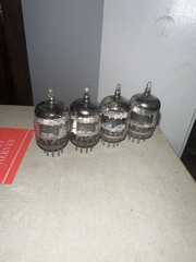 Matched Set of 4 GE 6386 Five-Star Vacuum Tubes White Letter USA Audio Fairchild