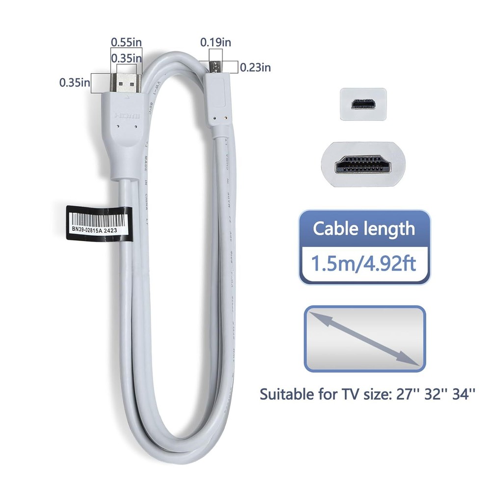 Compatible with Samsung 1.5Meter 4K HDMI to HDMI Mini Cables & HDMI Micro Cables