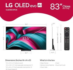 LG OLED83C5P 83 inch Class OLED evo AI C5 4K UHD HDR Smart TV – 2025 Model