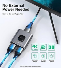 Bi Directional 4K HDMI 2.0 Cable Switcher Splitter HUB 2 in 1 out and 1 in 2 out