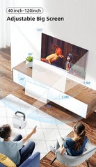 Portable Projector w/ Motorized Focus, Home Theater Projector for iOS / Android