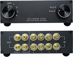SOLUPEAK ST42 4-Way RCA Audio 4-WAY Switch(4 IN 2 OUT)-Standard version