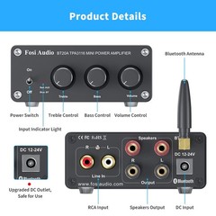 Fosi Audio BT20A Stereo Audio BT5.0 2.0CH Amplifier Receiver Mini (Refurbished)