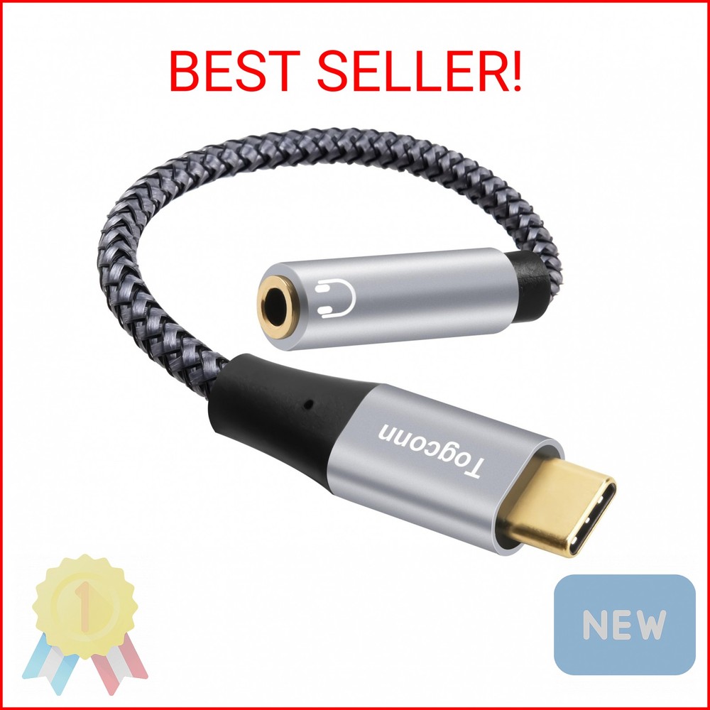 Togconn USB Type C Male to 3.5mm TRRS Female Headphone Jack Adapter, USB C to Au