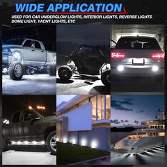MICTUNING C2 Curved 12 Pods Pure White LED Rock Lights Truck Underglow Neon Kits