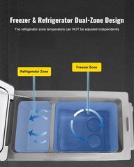 VEVOR 12 Volt Refrigerator, 48 Quart (45L) Fast Cooling Car Fridge, Portable Fre