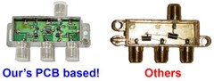3-Way Coaxial CABLE SPLITTER Digital HDTV Satellite CATV 1:3 Power Pass 2.3GHz