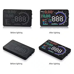 5.5 In. HUD Head Display with Windshield Screen Projector in Black (1-Pack)