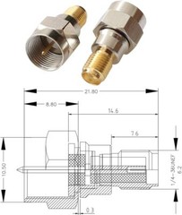 6 Pack F Type to SMA Male Female Coax Connector Coaxial Adapter RF Antenna ﻿US