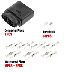 1 Set 1J0973837 14 Pin Headlight Male Plug Connector Fit for VW for Audi