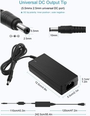 5V 8A Power Supply Adapter with 5.5mm x 2.5mm DC Plug for LED Lights