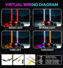 2FT-6FT COB LED Whip Light Spiral Antenna RGB Chasing for Can Am Polaris ATV UTV
