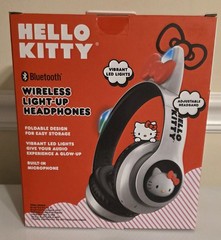 Hello Kitty Bluetooth Wireless On-Ear Headphones, LED Lights, Built-In Mic