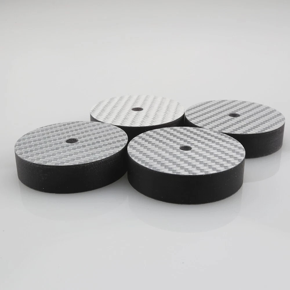 (4Pack) 40MM*10MM Carbon Fiber HIFI Speaker Isolation Feet Spike Pad Stand Base