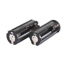 2Pcs Black Plastic Battery Holder For 3 x 1.5V AAA Batteries Cylindrical Case