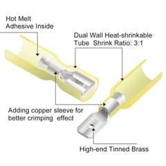 Waterproof Heat Shrink Spade Wire Connectors Electrical Crimp Terminals 50/220X