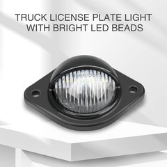 2 PCS Car LED License Plate Light, ABS Waterproof and Shockproof 6500K High-brig