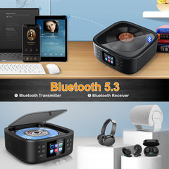 Portable CD Player Bluetooth,Desktop CD Player with Bluetooth Music Boombox Port