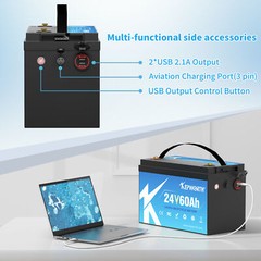 24V 60Ah LiFePO4 KEPWORTH Lithium BMS Battery for RV Boat Trolling Motor Marine